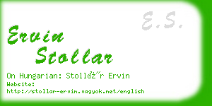 ervin stollar business card